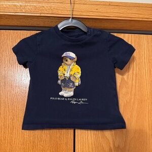 Ralph Lauren Kids Navy T-Shirt with Yellow Polo Bear